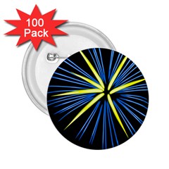 Fireworks Blue Green Black Happy New Year 2 25  Buttons (100 Pack)  by Mariart