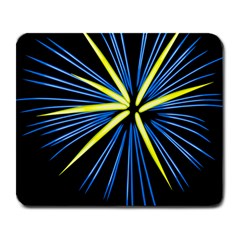 Fireworks Blue Green Black Happy New Year Large Mousepads by Mariart