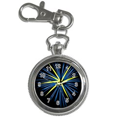 Fireworks Blue Green Black Happy New Year Key Chain Watches by Mariart