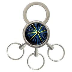 Fireworks Blue Green Black Happy New Year 3-ring Key Chains by Mariart