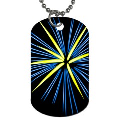 Fireworks Blue Green Black Happy New Year Dog Tag (one Side)