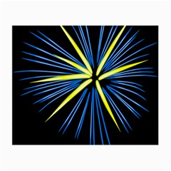 Fireworks Blue Green Black Happy New Year Small Glasses Cloth