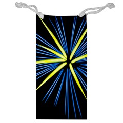 Fireworks Blue Green Black Happy New Year Jewelry Bag