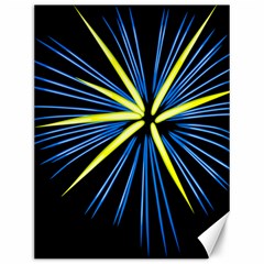 Fireworks Blue Green Black Happy New Year Canvas 12  X 16   by Mariart