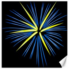 Fireworks Blue Green Black Happy New Year Canvas 16  X 16   by Mariart