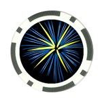 Fireworks Blue Green Black Happy New Year Poker Chip Card Guard Back