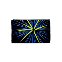 Fireworks Blue Green Black Happy New Year Cosmetic Bag (small) 