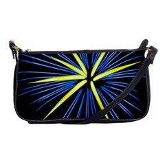 Fireworks Blue Green Black Happy New Year Shoulder Clutch Bags by Mariart