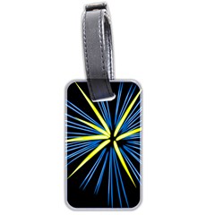 Fireworks Blue Green Black Happy New Year Luggage Tags (two Sides)