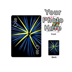 Fireworks Blue Green Black Happy New Year Playing Cards 54 (mini)  by Mariart