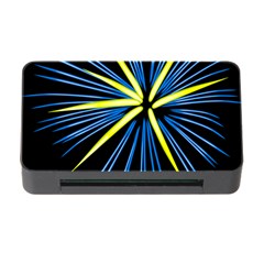 Fireworks Blue Green Black Happy New Year Memory Card Reader With Cf by Mariart