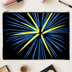 Fireworks Blue Green Black Happy New Year Cosmetic Bag (xxxl)  by Mariart