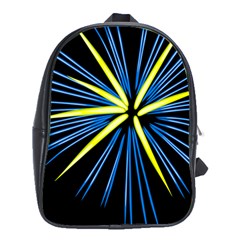 Fireworks Blue Green Black Happy New Year School Bag (xl) by Mariart