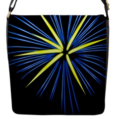 Fireworks Blue Green Black Happy New Year Flap Messenger Bag (s)