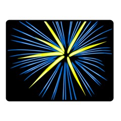 Fireworks Blue Green Black Happy New Year Double Sided Fleece Blanket (small)  by Mariart