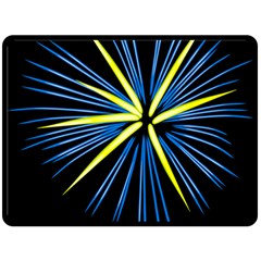 Fireworks Blue Green Black Happy New Year Double Sided Fleece Blanket (large)  by Mariart