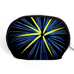 Fireworks Blue Green Black Happy New Year Accessory Pouches (medium) 