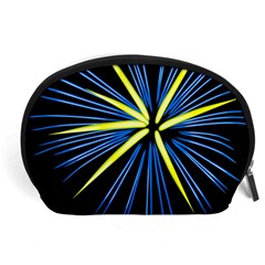 Fireworks Blue Green Black Happy New Year Accessory Pouches (large) 