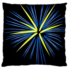 Fireworks Blue Green Black Happy New Year Standard Flano Cushion Case (two Sides) by Mariart