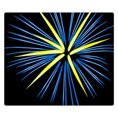 Fireworks Blue Green Black Happy New Year Double Sided Flano Blanket (small) 