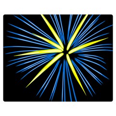 Fireworks Blue Green Black Happy New Year Double Sided Flano Blanket (medium)  by Mariart