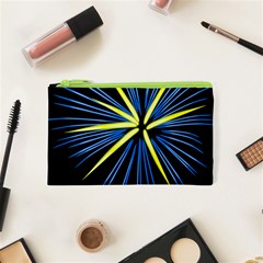 Fireworks Blue Green Black Happy New Year Cosmetic Bag (xs)