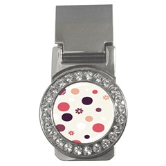 Polka Dots Flower Floral Rainbow Money Clips (cz) 