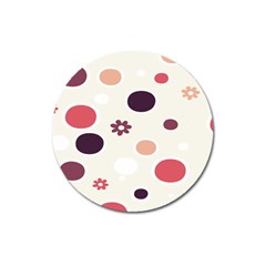 Polka Dots Flower Floral Rainbow Magnet 3  (round) by Mariart