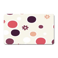 Polka Dots Flower Floral Rainbow Magnet (rectangular)