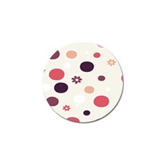 Polka Dots Flower Floral Rainbow Golf Ball Marker