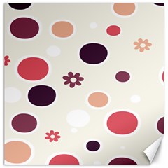 Polka Dots Flower Floral Rainbow Canvas 12  X 12  