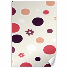 Polka Dots Flower Floral Rainbow Canvas 12  X 18  