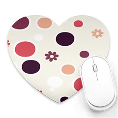 Polka Dots Flower Floral Rainbow Heart Mousepads