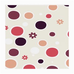 Polka Dots Flower Floral Rainbow Medium Glasses Cloth by Mariart