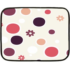 Polka Dots Flower Floral Rainbow Fleece Blanket (mini)