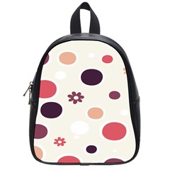 Polka Dots Flower Floral Rainbow School Bag (small)