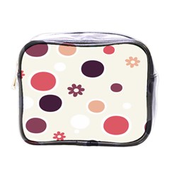 Polka Dots Flower Floral Rainbow Mini Toiletries Bags