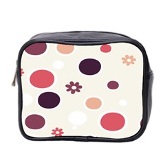 Polka Dots Flower Floral Rainbow Mini Toiletries Bag 2-side