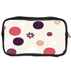 Polka Dots Flower Floral Rainbow Toiletries Bags by Mariart