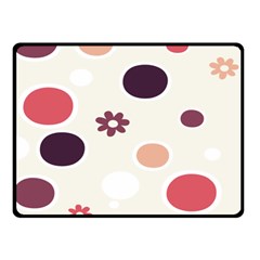 Polka Dots Flower Floral Rainbow Fleece Blanket (small) by Mariart