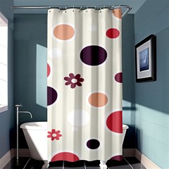 Polka Dots Flower Floral Rainbow Shower Curtain 36  X 72  (stall)  by Mariart