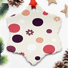 Polka Dots Flower Floral Rainbow Ornament (snowflake)