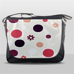 Polka Dots Flower Floral Rainbow Messenger Bags