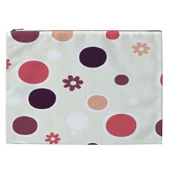 Polka Dots Flower Floral Rainbow Cosmetic Bag (xxl) 