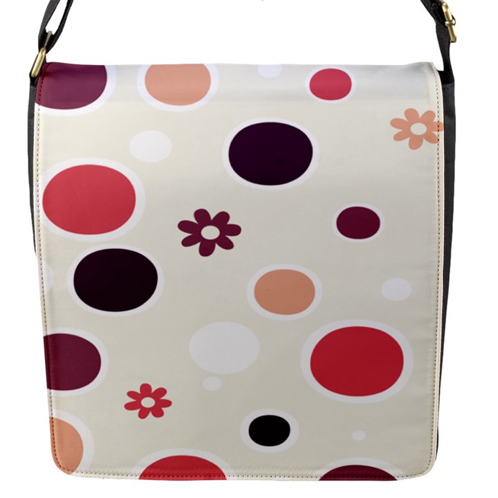 Polka Dots Flower Floral Rainbow Flap Messenger Bag (S)