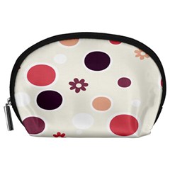 Polka Dots Flower Floral Rainbow Accessory Pouches (large) 