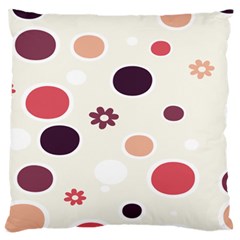 Polka Dots Flower Floral Rainbow Large Flano Cushion Case (one Side)