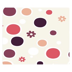 Polka Dots Flower Floral Rainbow Double Sided Flano Blanket (small) 