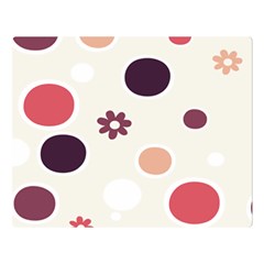 Polka Dots Flower Floral Rainbow Double Sided Flano Blanket (large) 