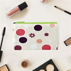 Polka Dots Flower Floral Rainbow Cosmetic Bag (xs)